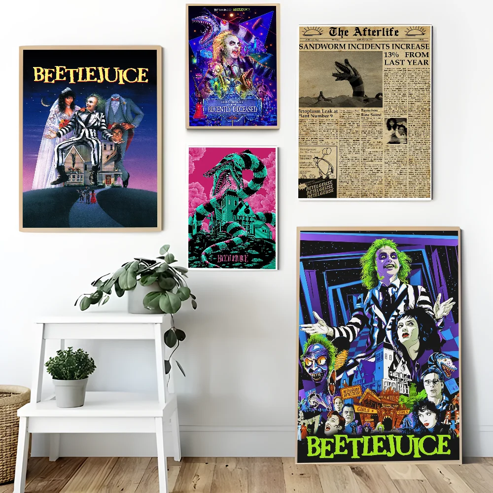 Classic Horror Movie B-Beetlejuices Good Quality Prints And Posters Vintage Room Home Bar Cafe Decor Aesthetic Art Wall Painting