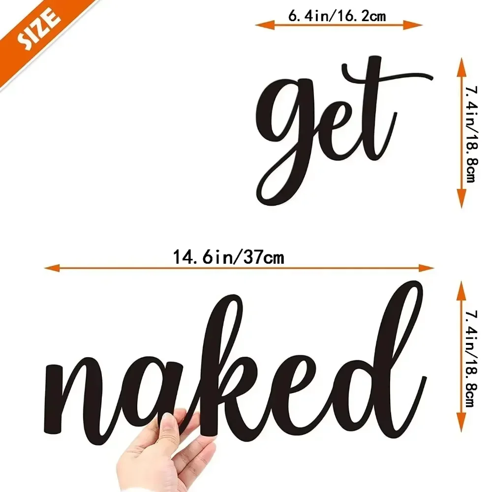 Черный Металлический Настенный Декор С Буквами Get Naked — Элегантный И Забавный Для