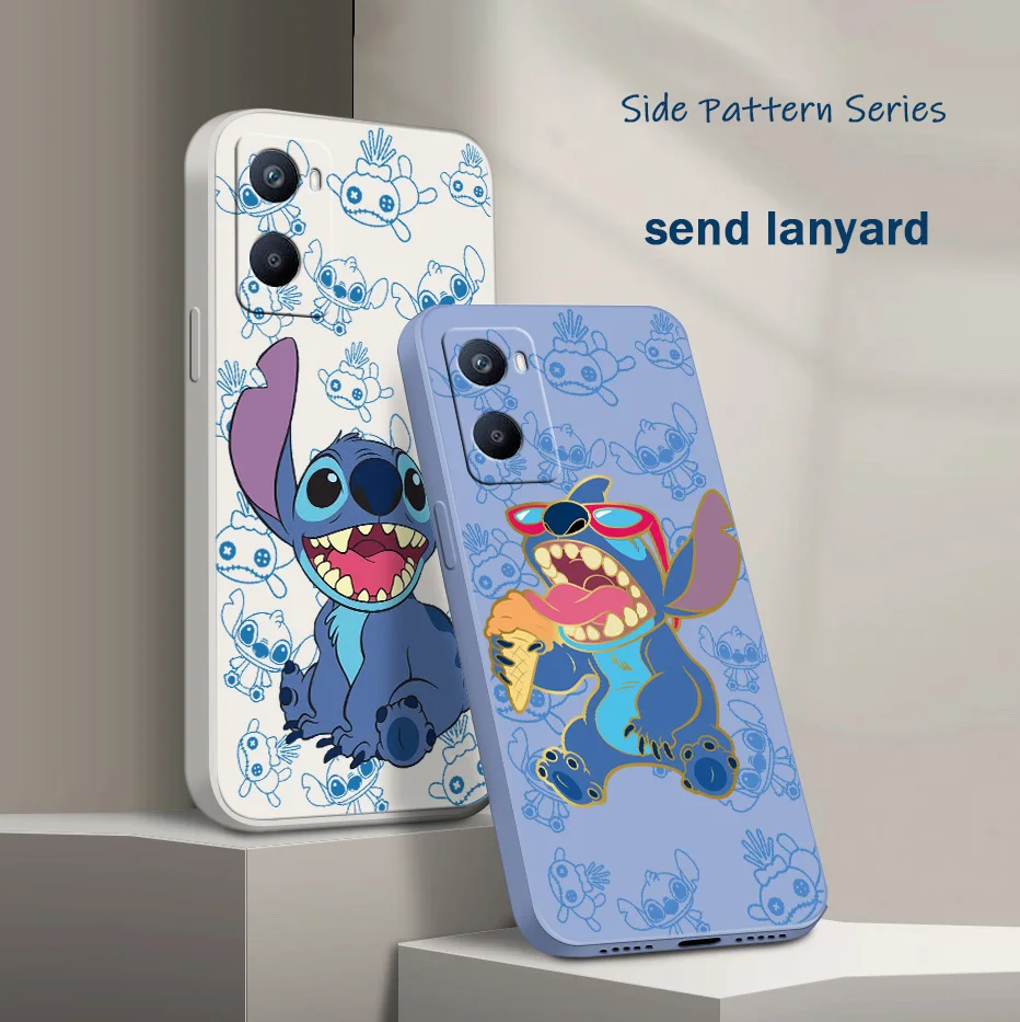 

Stitch The Baby Phone Case For OPPO Realme 9i 8i 8 7i 6i 6s 5i C21 C17 C11 C2 Pro Plus Liquid Rope Funda Cover