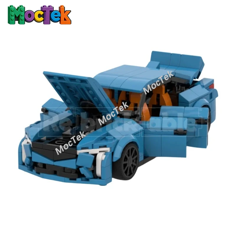 Фото Конструктор V8 Power Street Racing Car: Модель роскошного спортивного автомобиля, подарок для коллекционеров и любителей автомобилей, 493 детали №3