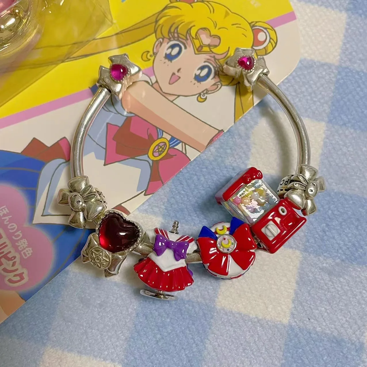 

LIMITED Anime Sailor Moon Polly Pocket Charm 925 Sterling Silver Beads Fit Pandora Bracelet Jewelry Making Fans Collection Gift