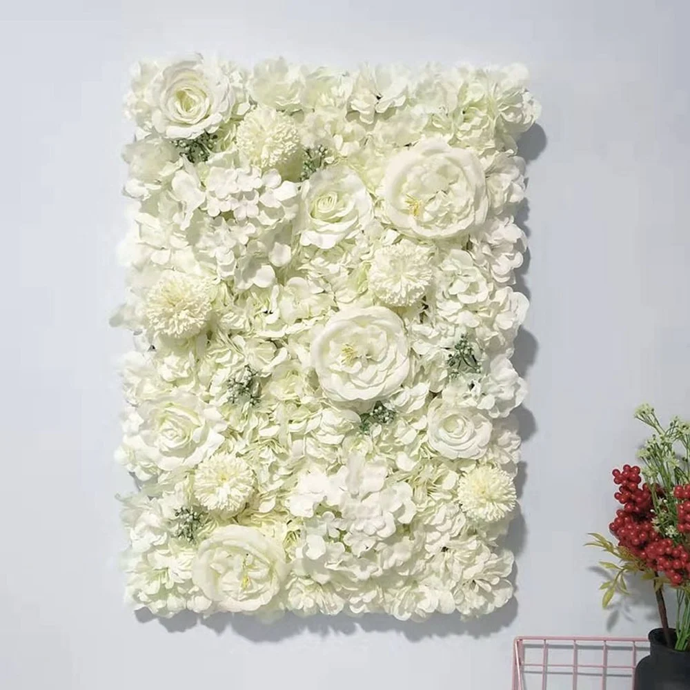 

40 * 60cm Artificial flower wall Wedding Supplies Hotel Background Decoration Silk Rose Peony Hydrangea Plastic Gridding Flower