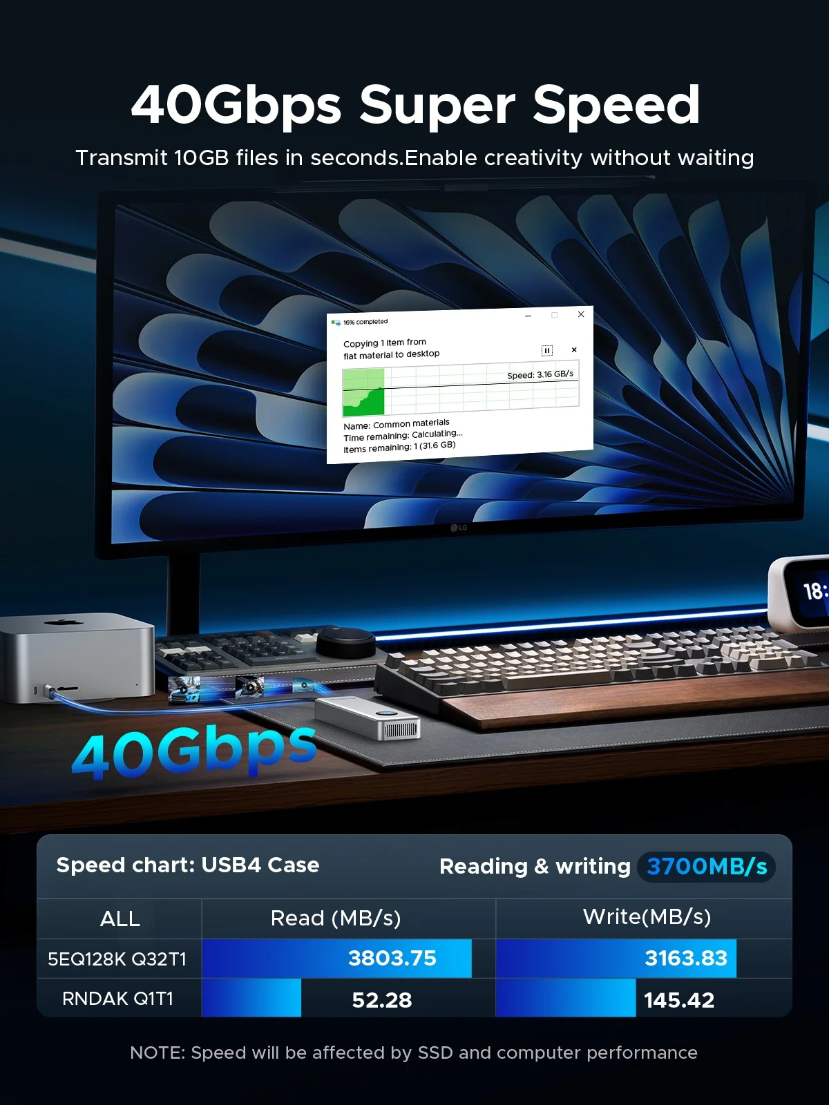 Корпус ORICO для SSD-накопителя 20/40 Гбит/с USB 3/4