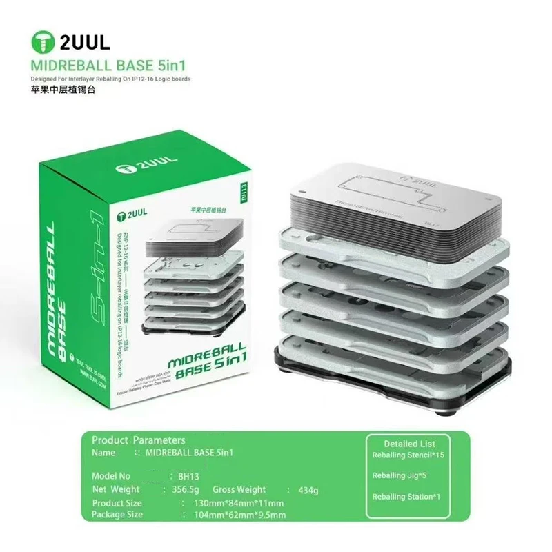

2UUL BH13 Midreball Base 5 в 1, предназначенная для переоборудования промежуточного слоя на телефоне, логические платы серии 12-16, сверхпрочный магнитный