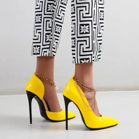 

Туфли большого размера на высоком каблуке, заостренный носок, тонкий супер-высокий каблук, однотонная модная дизайнерская обувь большого размера