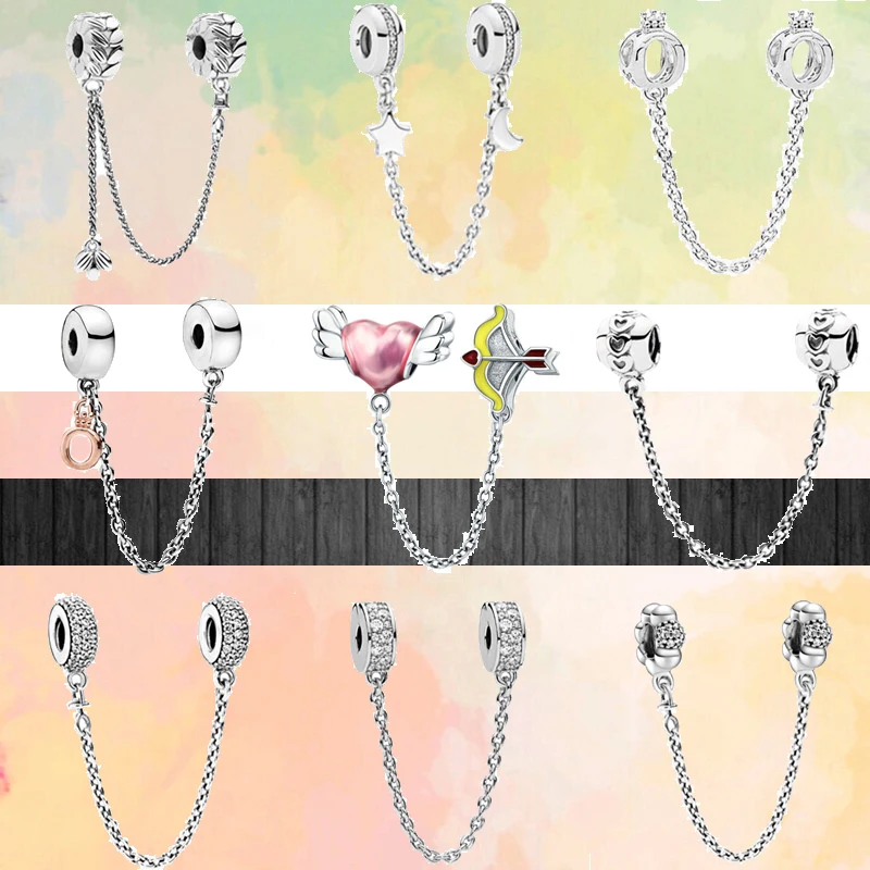 Новые сверкающие бусины-цепочки в форме короны стрелы сердца звезд Луны ПАВЕ