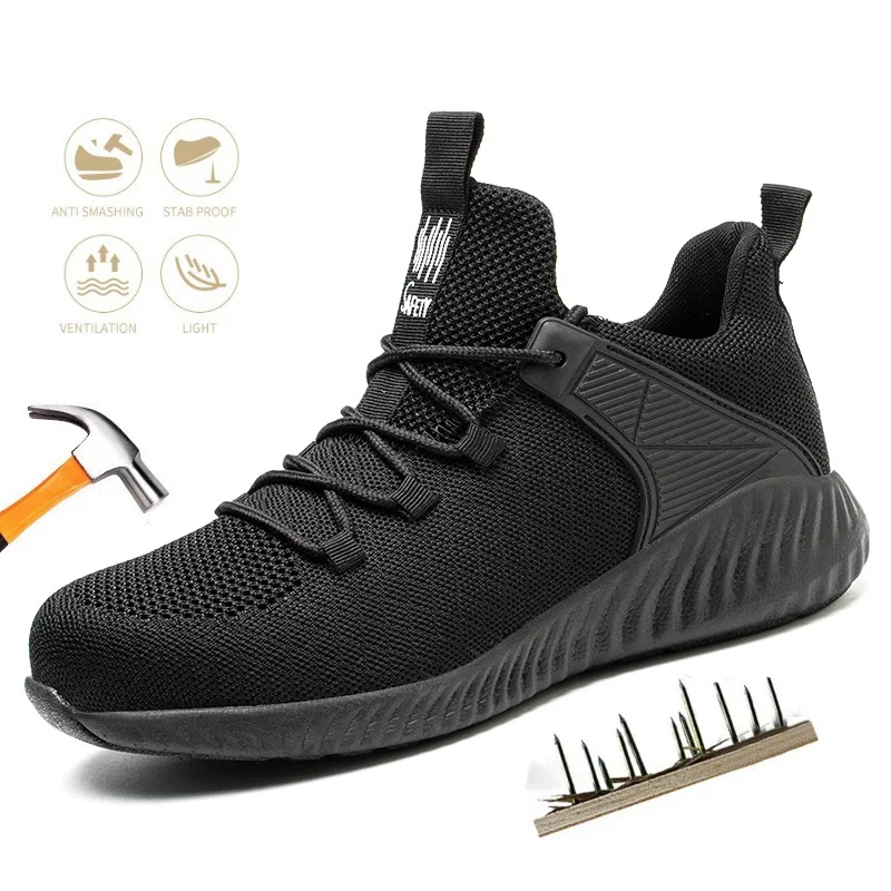 

Светильник кие защитные ботинки для мужчин, противоударные стальные кепки, проколостойкие, с мягкой подошвой, гибкие дышащие кроссовки, рабочая женская обувь