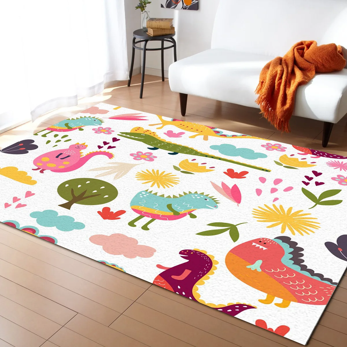 

Динозавр, цветок, свежие ковры для спальни, современные коврики для гостиной, Декор для дома, отеля, большие коврики с принтом