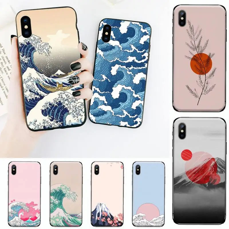 

Ocean Waves Japanese Phone Case for iPhone 11 12 13 mini pro XS MAX 8 7 6 6S Plus X 5S SE 2020 XR