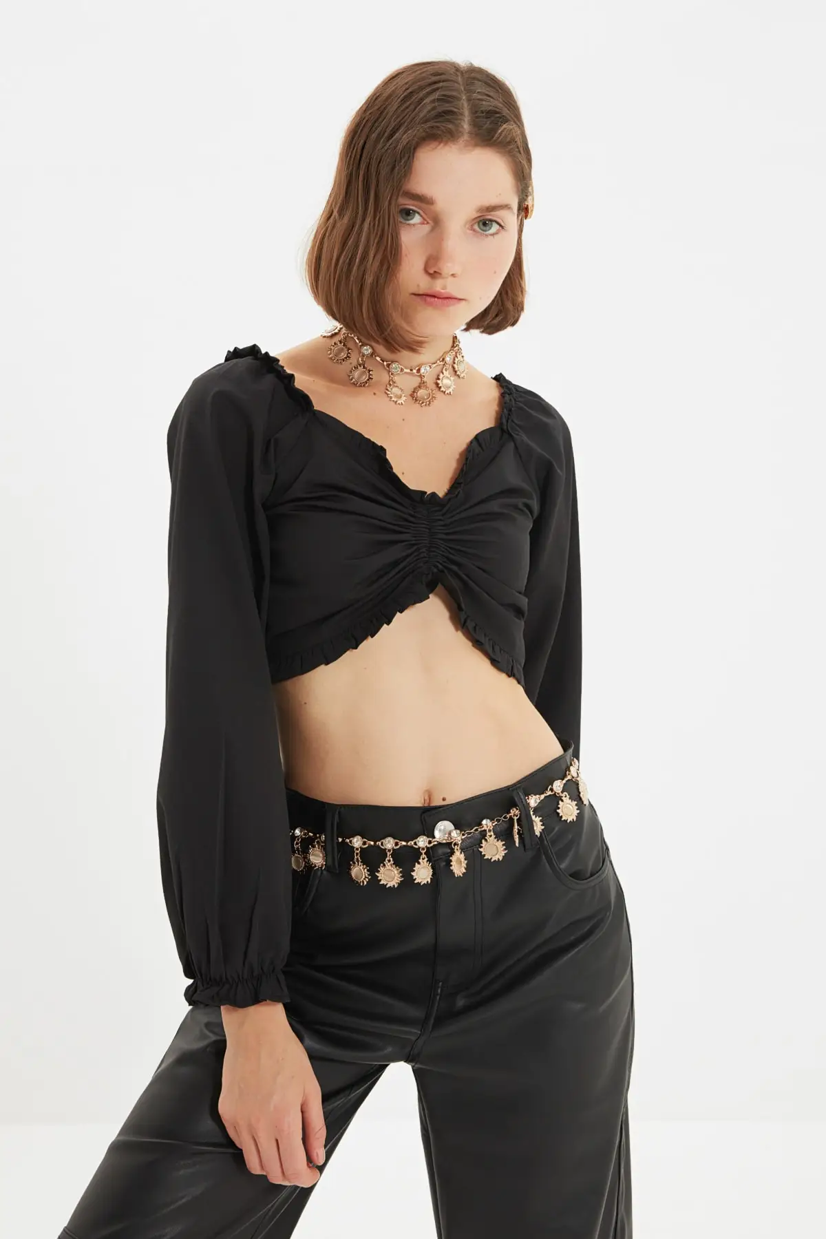 

Trendyol Shirred Bluz TWOAW22BZ0382