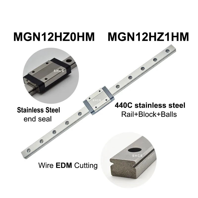 Фото Линейная направляющая SHCS MGN12H, высокоточная, из нержавеющей стали MGN12HZ0HM MGN12HZ1HM №2