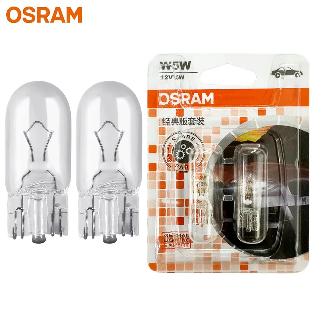 

OSRAM оригинальные W5W W2.1x9.5d автомобильные указатели поворота внутренние лампы OEM галогенные стоп-сигналы 12 В 5 Вт T10 2825, пара