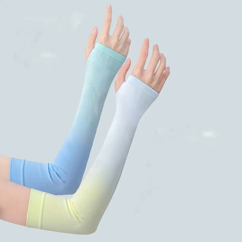 

Gradient Ice Silk Arm Sleeves Cover Sports Running UV Sun Protection Outdoor Men Women Fishing Cycling Sleeves