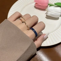acrylic ring set light color system resin beaded elastic rings bridal engagement women finger jewelry 2022 summer