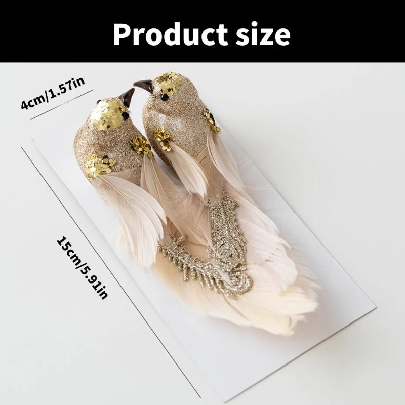 Упаковка из 2 декоративных пернатых птиц пара подвесное украшение для украшения