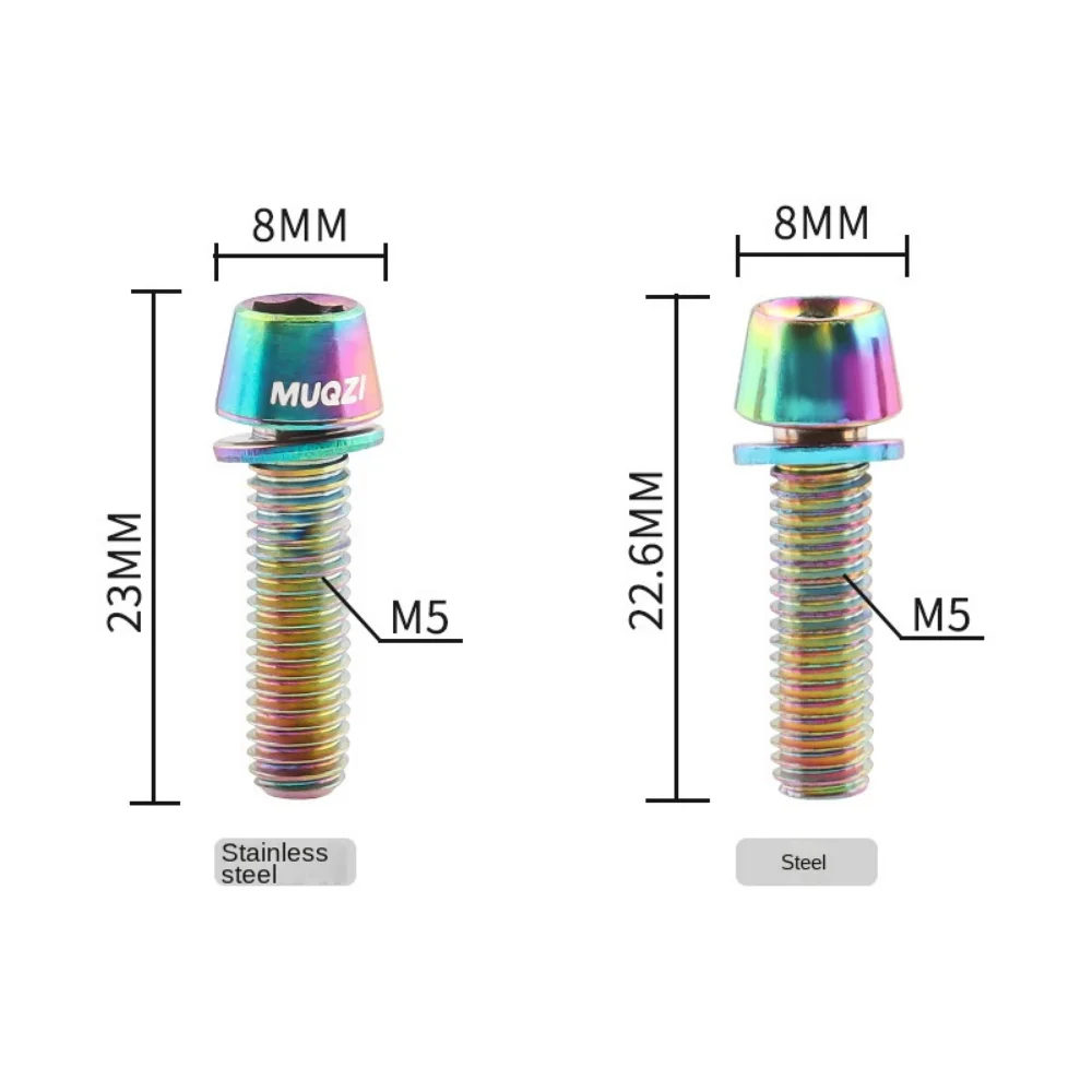 6 шт./набор цветные винты из нержавеющей стали для руля велосипеда