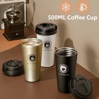 mug coffee cup vacuum stainless steel tea tumbler with lidhandle double wall leak proof thermos mug for travel office camping