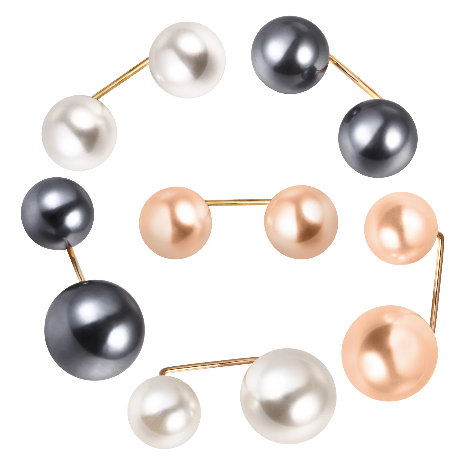 

Pearl Brooch Clips Collar Sweater Safety Shawl Pin Clip Cardigan Faux Women Broochesdecoration Shirt Scarf Backclasp Double All