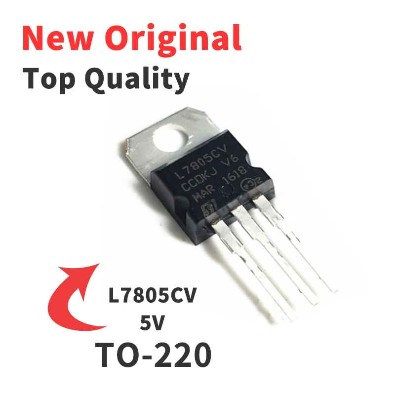 

10 шт. L7805CV 5 В до-220 толстый ломтик а Трехконтактный линейный регулятор напряжения чип IC совершенно новый оригинальный