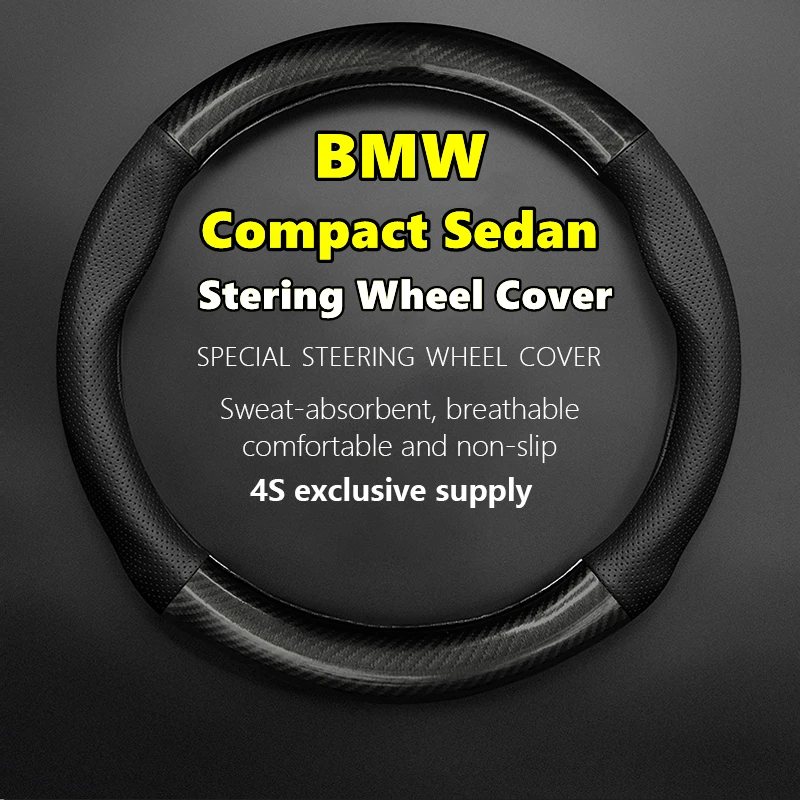 

No Smell Thin For BMW Compact Sedan Steering Wheel Cover Genuine Leather Carbon Fiber 2015 2016 2017
