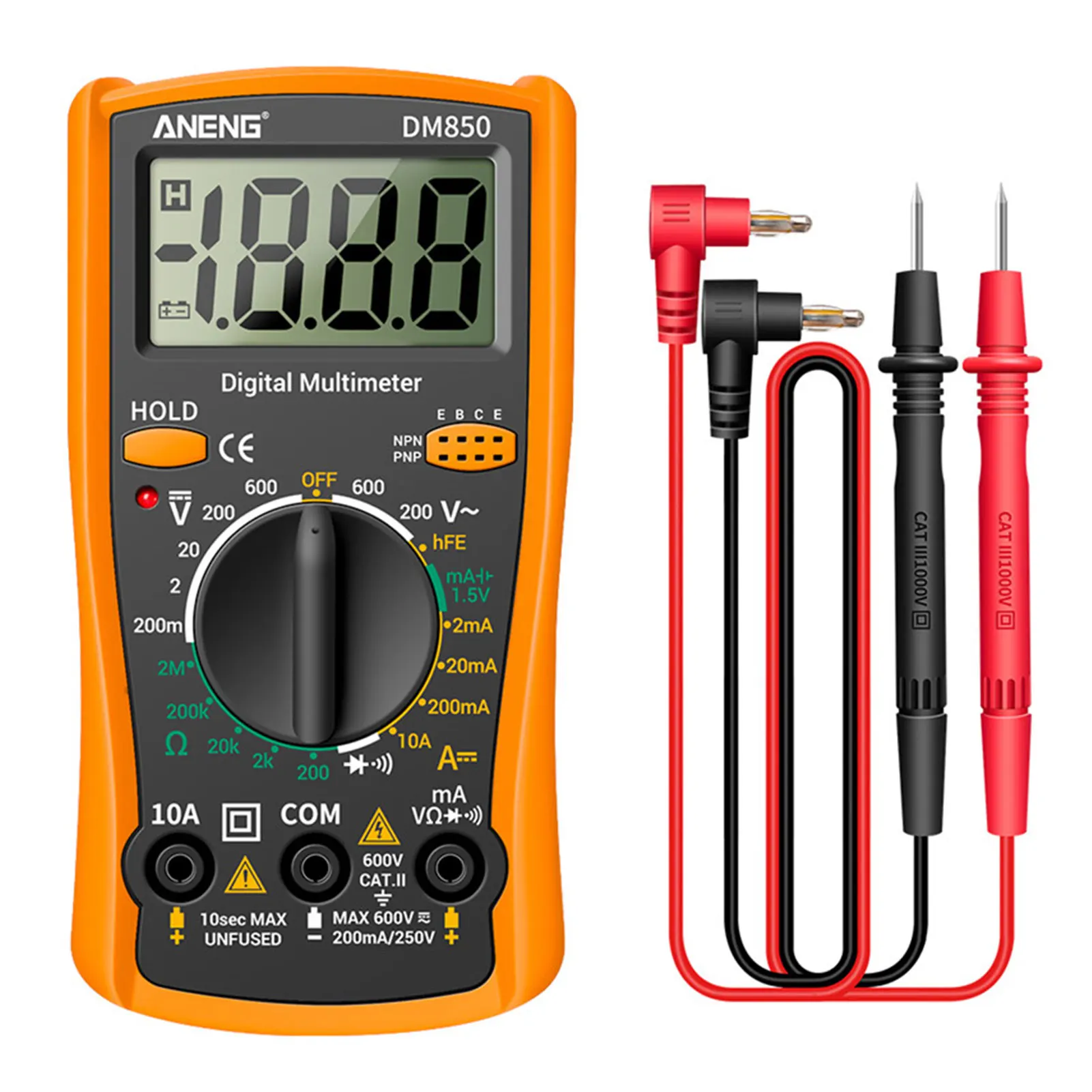 

Diode Tester Data Hold Professional Pocket Current Ohmmeter Digital Multimeter Detector AC DC Voltage 1999 Counts Home Portable