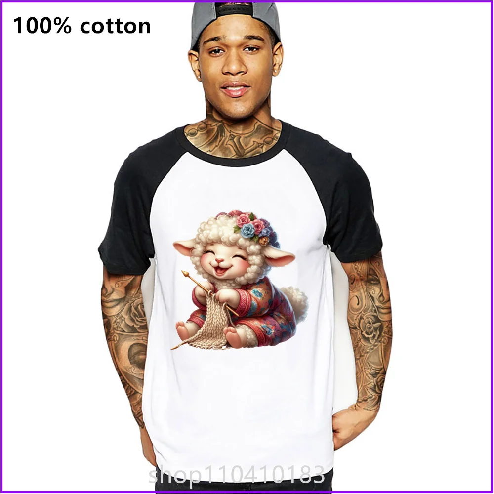Animals Knitting A Sweater Lamb Sheep T Shirts For Men'S Women Tshirt T-Shirt Clothing Oversized Manufacturers Custom Sports Sho