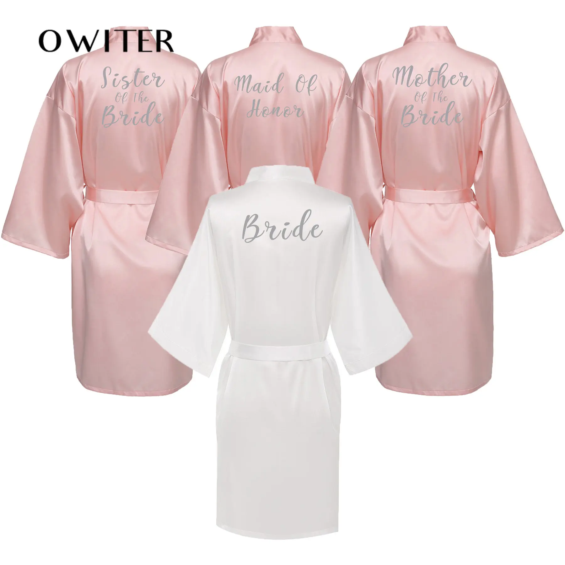

Румяный атласный шелковый халат с надписью, Свадебный банный халат для подружки невесты, летнее женское платье