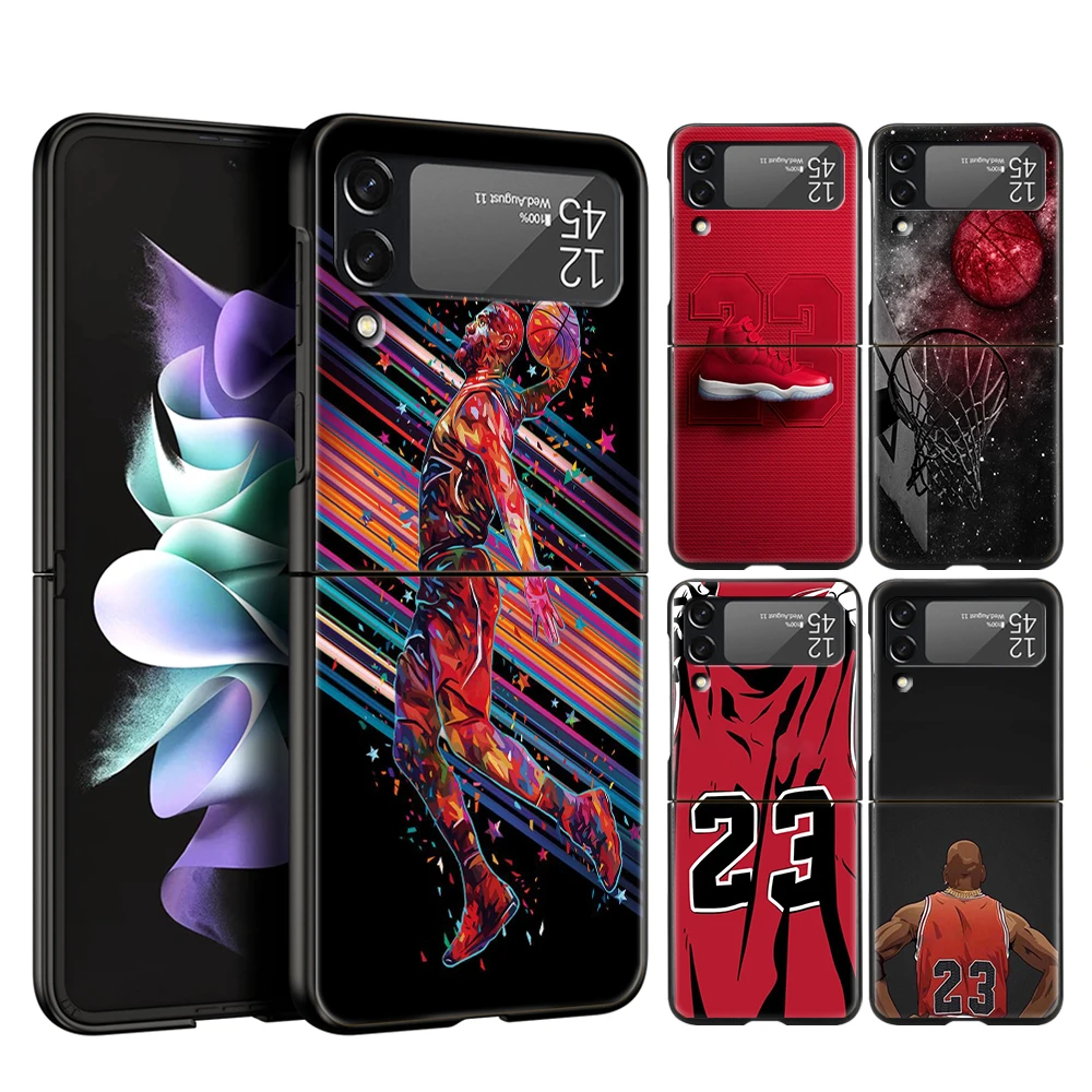 

Basketball Basket Sports For Samsung Galaxy Z Flip 4 Bag Black Phone Cover For Galaxy Z Flip 3 Case Shockproof Hard PC Shell Bag