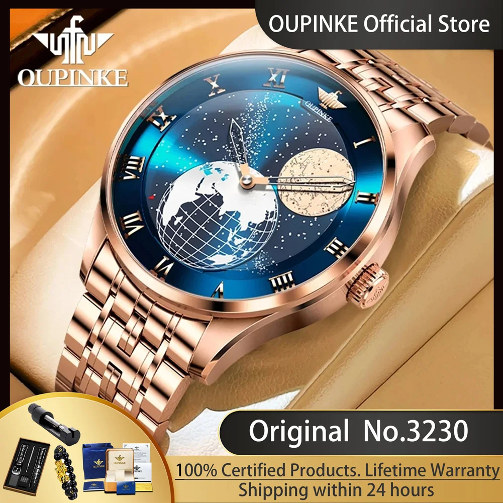Новинка 3230 Роскошные автоматические часы OUPINKE для мужчин механические наручные