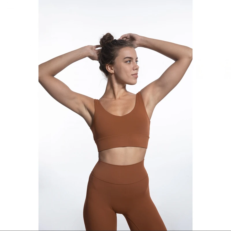 Yoga Sets Women's 2 Piece Set Leggings Elastic Sports Bras Woman Gym Clothing Fitness Sportswear Workout Seamless Sports Suits