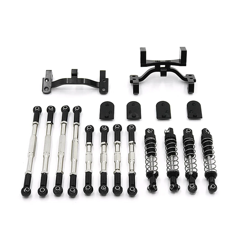 

Upgrade Metal Pull Rod Tie Rod Pull Rod Base Shock Absorber for WPL 1/16 C34 C44 RC Car Spare Parts-Black