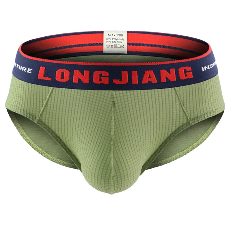 7PCS Wholesale Men's Underwear Sexy Breathable Nylon U Convex Trousers Mid-waist Summer Trendy Men's Briefs Calzoncillos