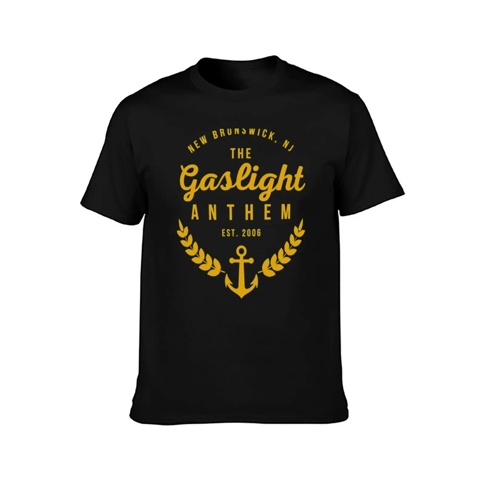 Фото Gaslight Anthem Est. Футболка с синим замком 2006, большие футболки для мужчин в тяжелом весе №2