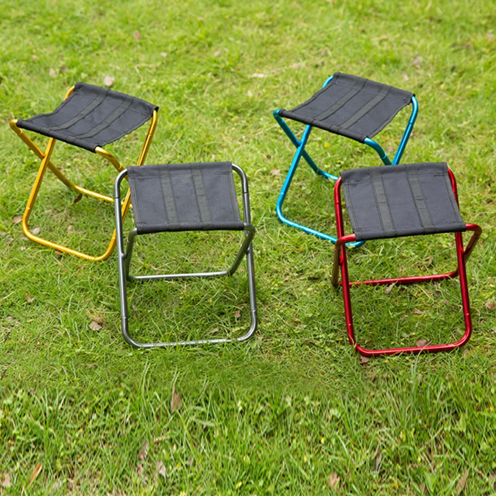 

Folding Stool Outdoor Fishing Aluminum Alloy Oxford Cloth 80KG Chair Foldable Picnic Travel Carrying Seat Sitting Blue