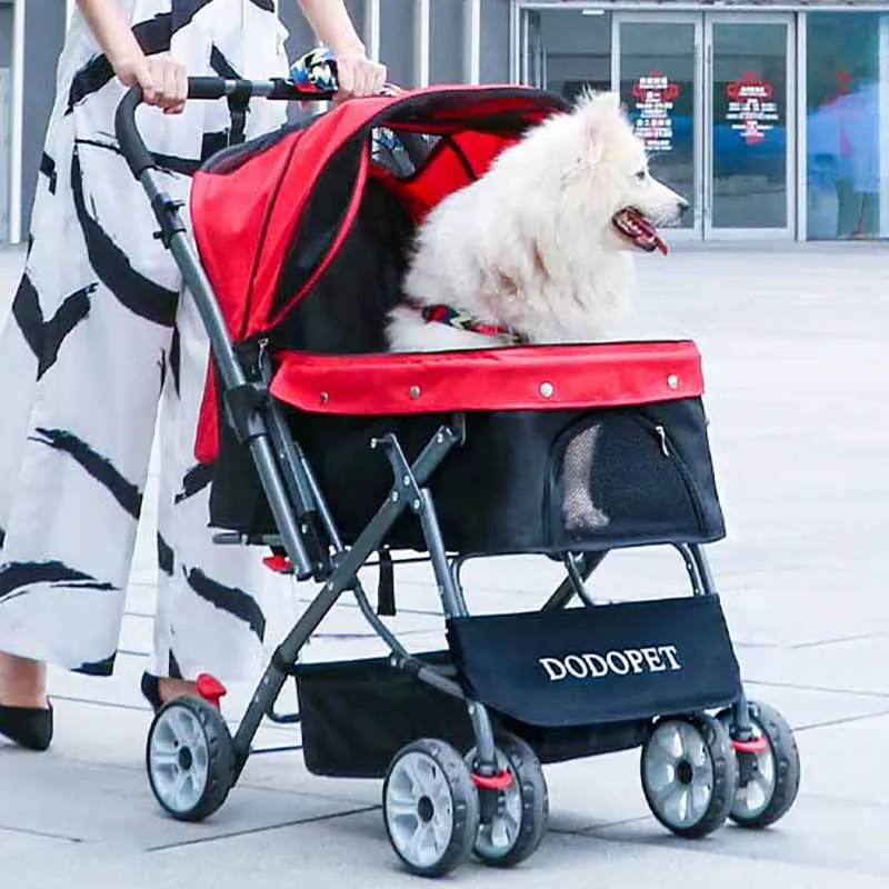 

Dog Cat Carrier Pet Buggy Stroller Bag Carriage House Outdoor Walking Shopping Trip Kennel Pram Folding 30kg