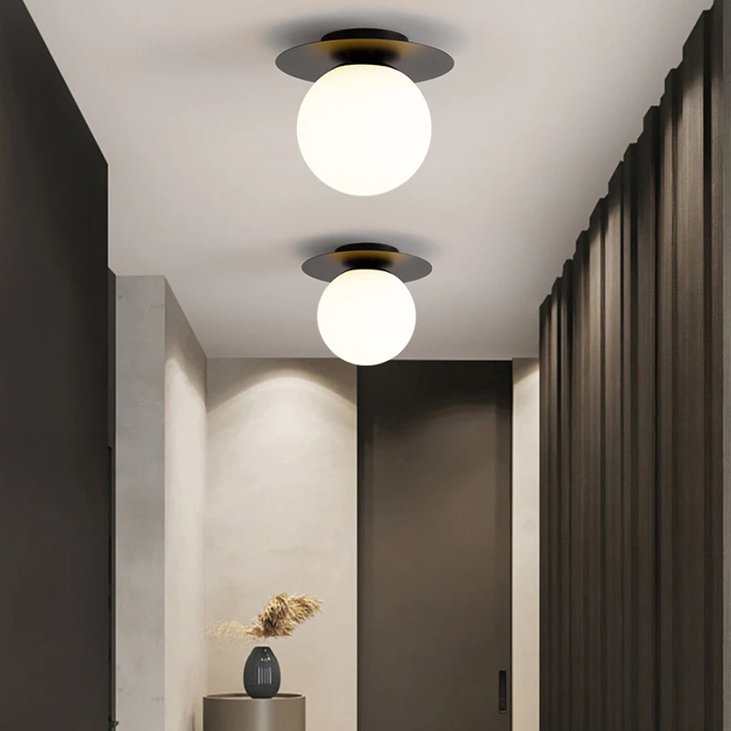 

Modern Led Ceiling Lamp Glass Lampshade Balck Gold Ceiling Lights Living Room Bedroom Corridor Aisle Decorative Ceiling Lighting
