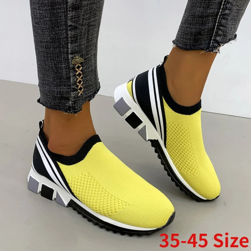 

Women's Slip on Sock Sneakers 35-45 Size Light Breathable Running Shoes Woman Walking Jogging Shoes Summer Casual Shoe for Women