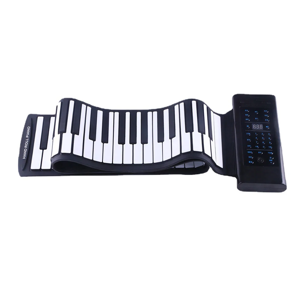 

Portable 88 Key Electronic Piano MIDI & USB Foldable ABS Soft Silicone Keyboard Digital Roll Up Piano with Horn Sustain Pedal