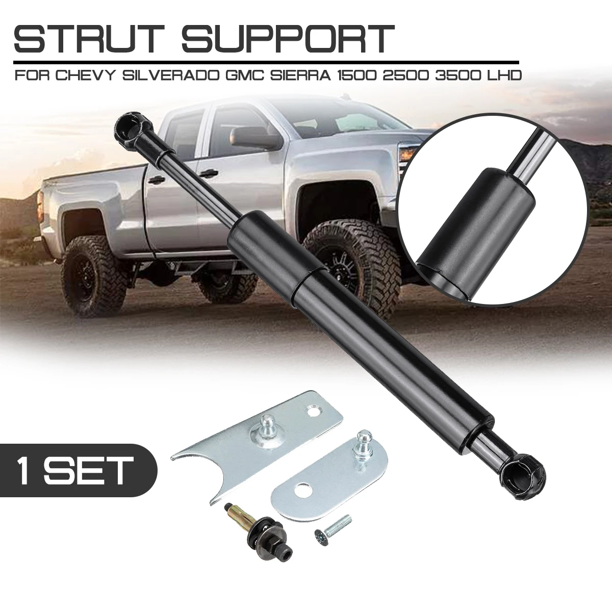 

Rear Trunk Support Hydraulic Car Interior Rod Strut Spring Bars Shock Bracket For Chevy Silverado GMC Sierra 1500 2500 3500 LHD