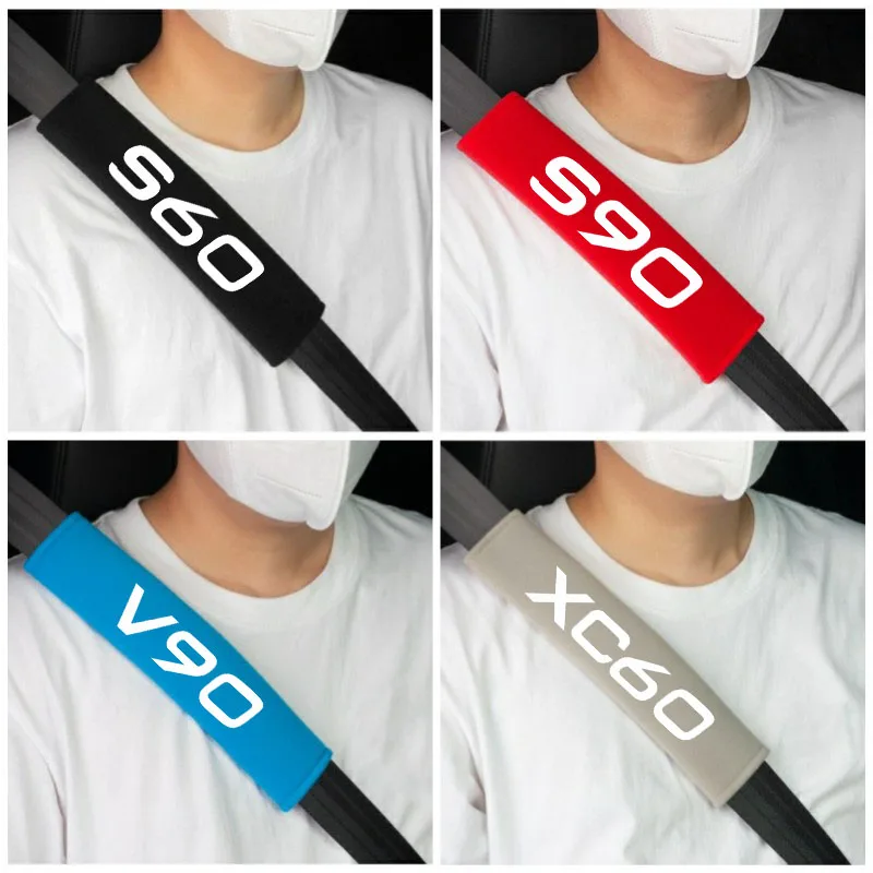 

2 шт., наплечники для ремня безопасности из хлопка для VOLVO S40, S60, S90, V60, V90, XC40, XC60, XC90, автомобильные аксессуары