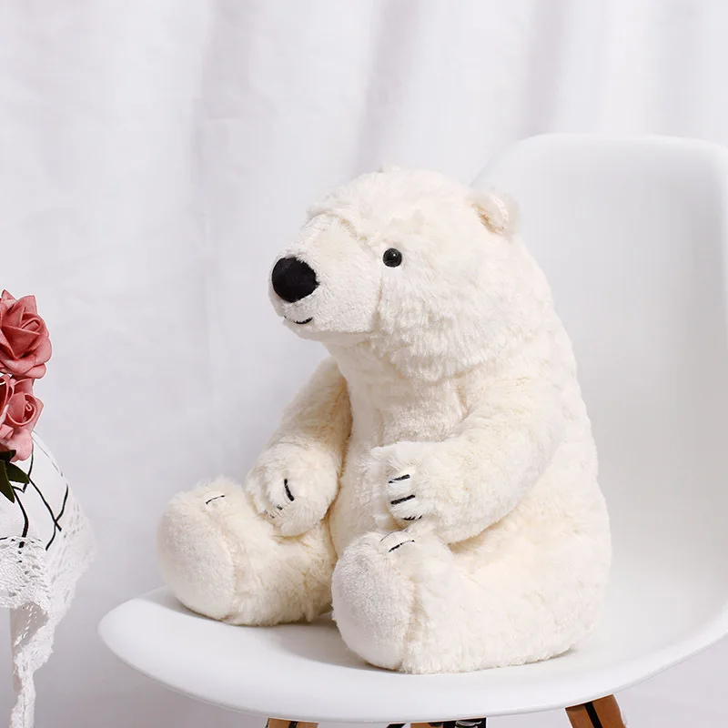 

Hot Sale 35CM Cute Polar Bear Shaped Plush Pillow Reversible Soft Cartoon Stuffed Doll for Kids Adults Birthday Gift White
