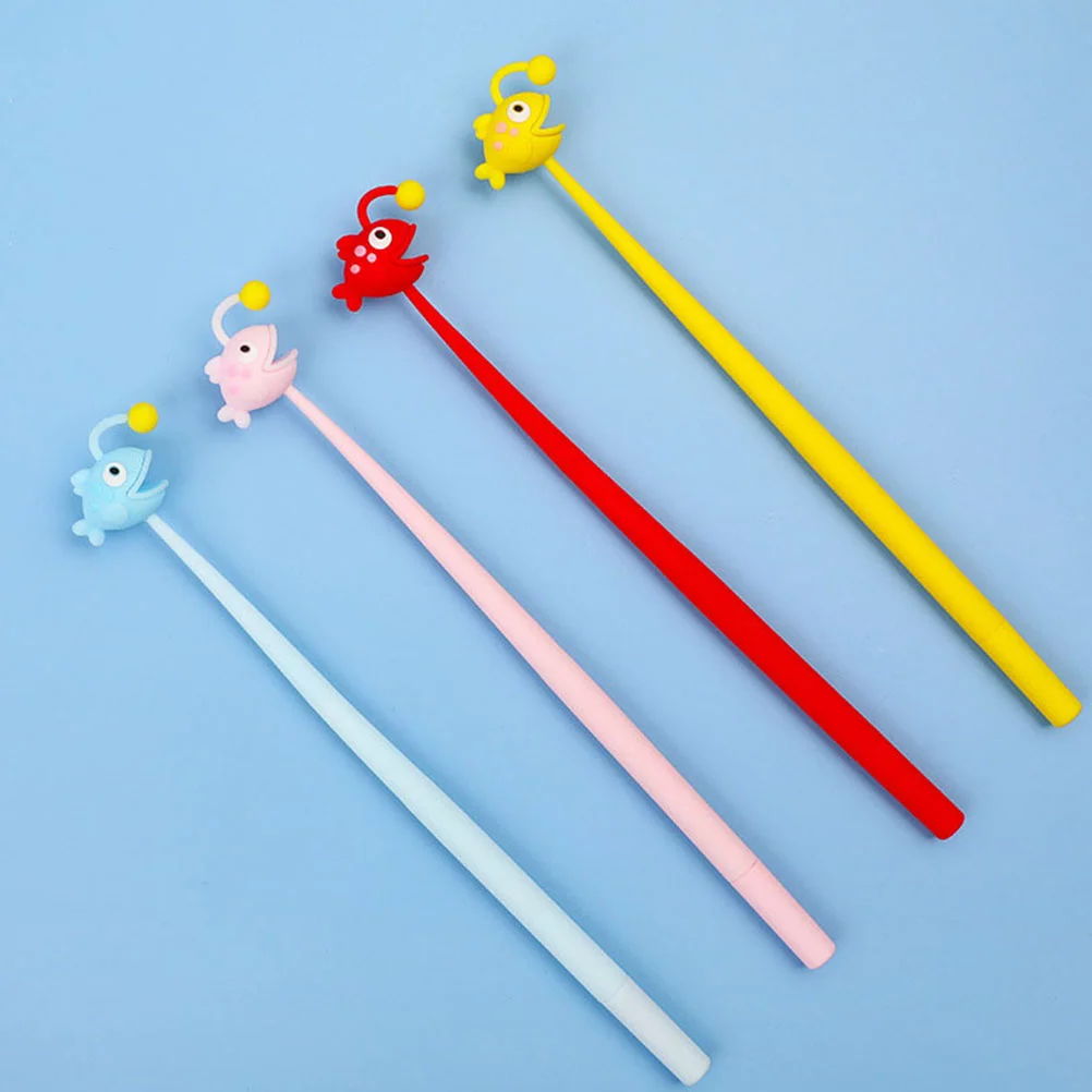 

4pcs Fish Shaped Ink Pens Cartoon Fish Gel Ink Pens Students Writing Pens Writing Supplies