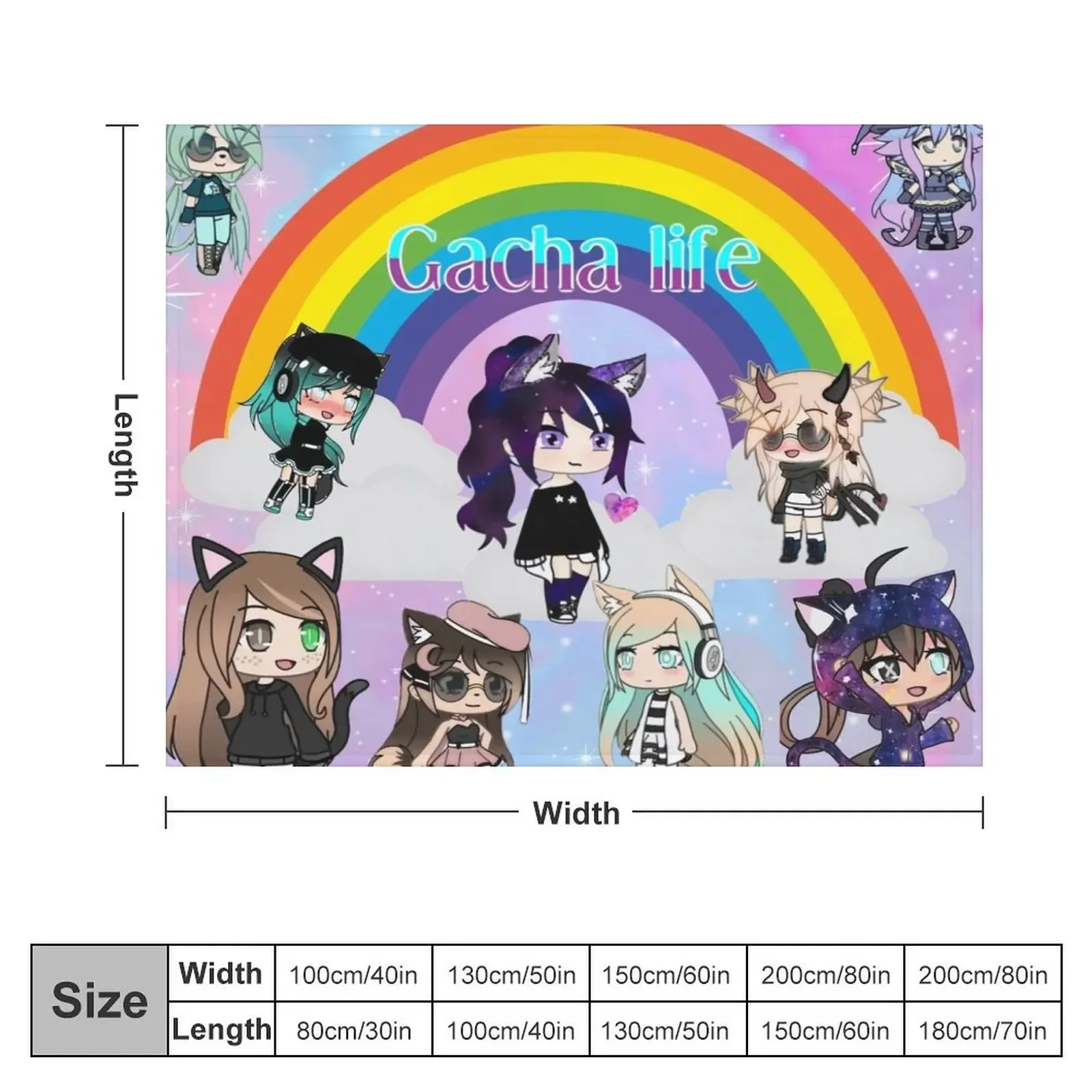 Gacha Lifeanime плюшевый плед