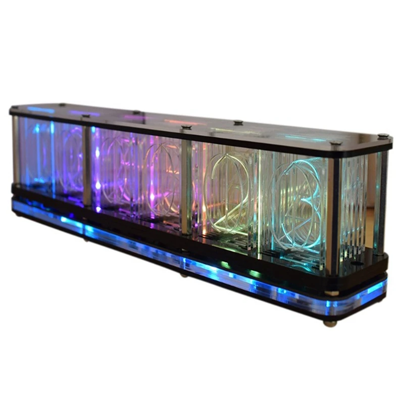 

Retro Luminous Tube Clock Cyberpunk Luminous Tube Clock DIY Desktop Accessories Creative Digital Display