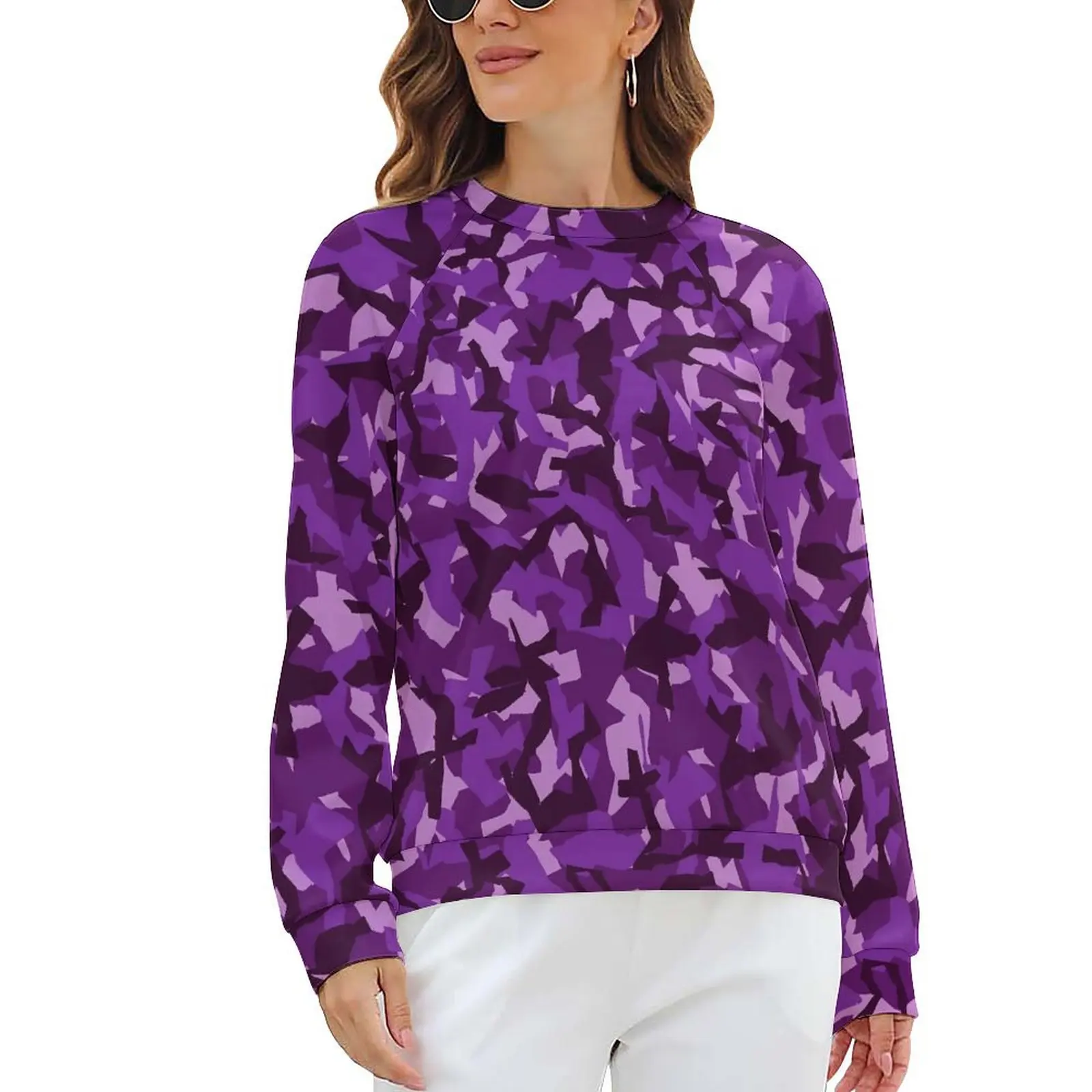 Армейские камуфляжные повседневные толстовки с фиолетовым камуфляжем толстовка