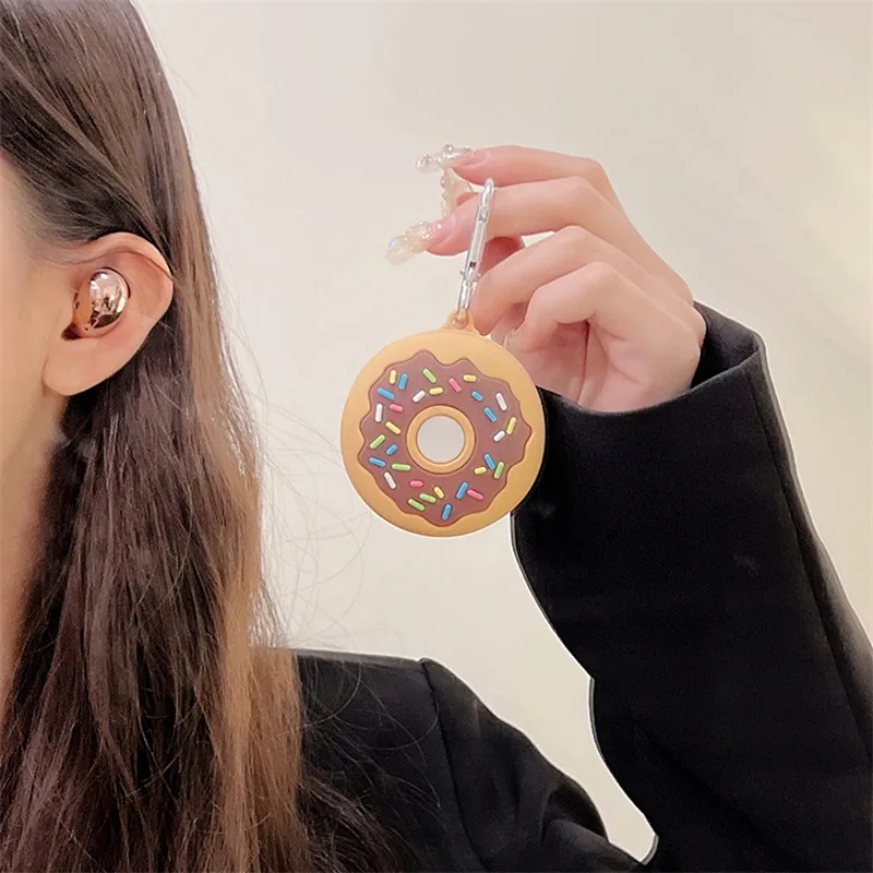 

Новый милый мультяшный пончик, высококачественный силиконовый чехол для наушников Samsung Galaxy Buds Live/Buds2/Buds pro/Buds2 pro с крючком