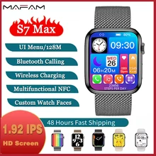 2022 IWO S7 MAX Smart Watch for men NFC Bluetooth Call 44 45mm Stainless Steel IP67 Custom Dials Women Smartwatch PK DT7 Plus M7