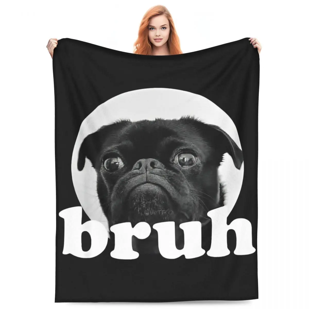 Очаровательные фланелевые одеяла с надписью мопса смешной юмор мягкое теплое