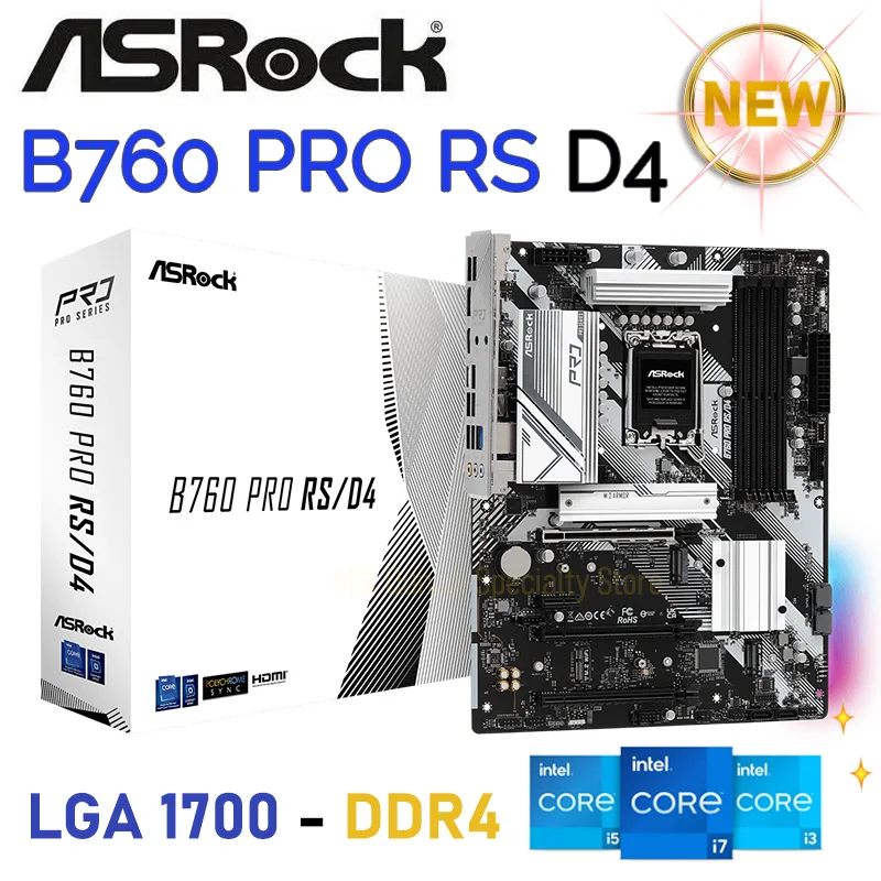 

Материнская плата ASRock B760 Pro RS DDR4 LGA 1700 CPU поддержка процессора Intel 12th 13-го поколения i3 i5 i7 i9 LGA 1700 процессор Intel Z790 материнская плата