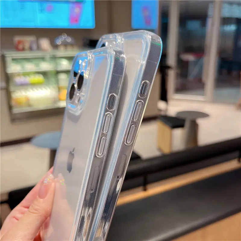Ультратонкий Прозрачный мягкий чехол для телефона iPhone 13 14 15 Pro Max XS XR X Plus